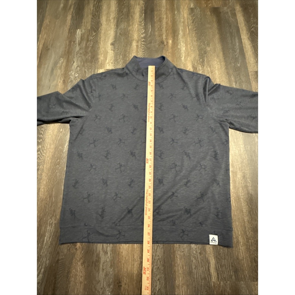 Jack + Sage Mens XL Qtr Zip Long Sleeve Pullover Skier All Over Print Gray - Picture 8 of 10